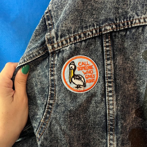 UPCYCLED HANDMADE BY ME ROLLING STONES JEAN JACKET PATCHES GRATEFUL DEAD DENIM - Picture 11 of 16